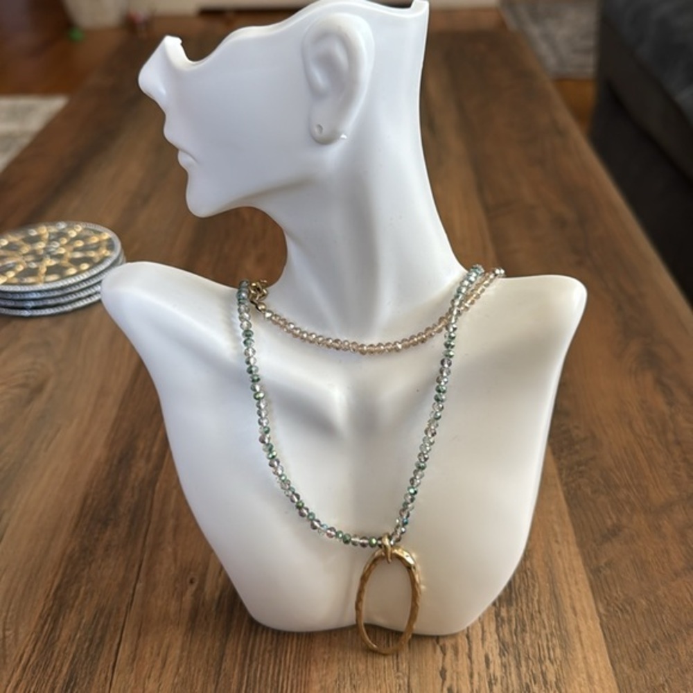 Marlyn Schiff Elegant Blue and Gold Necklace